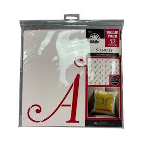 FolkArt Script Monogram Stencils Value Pack 52 Designs Letters 4in 6in Projects